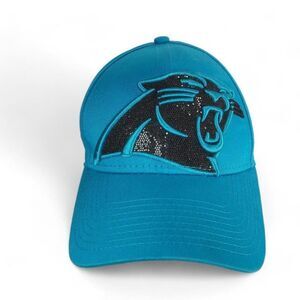 New Era 9Forty NFL Carolina Panthers Glitter Strapback Hat Women's